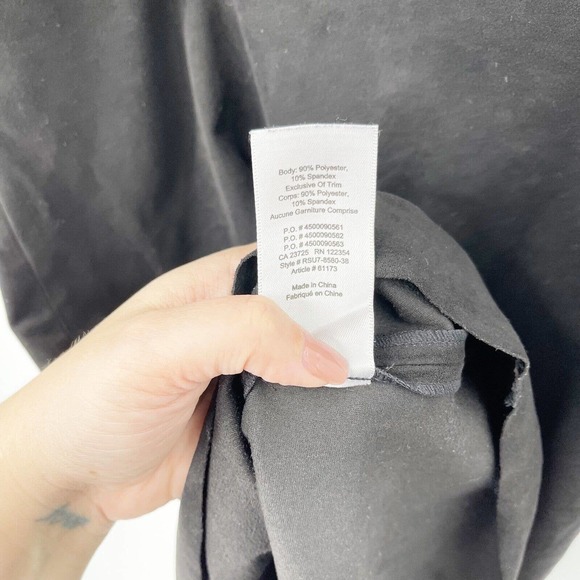 Aritzia Wilfred Free Vivienne Suede Mini Dress Sz S Black V-Neck Stretch Party - Picture 10 of 10